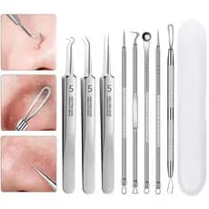 3/4/8 Pçs PcCell Espinhas Removedor De Cravo Clipe Ultra-Fino Pinças Pontos Pretos Extrator Acne Agulha Limpador Facial