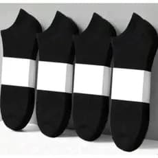 3 Pares Meias Soquete Preta Masculina Femina Unisex Adulto