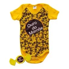 Body Bombom Ouro Branco ouro da mamãe dia das mães menino