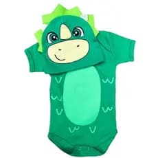 Body+touca Dinossauro verde