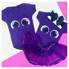 Body Bolo Fofo Roxo Menina Laço + Saia ensaio fotográfico