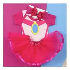 Body Laço + Saia Bebê Princesa Menina Temático Mesversario