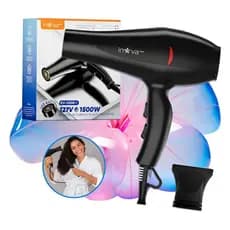 Secador de Cabelos Inova Prime 1500W 127V Alta Velocidade Dobrável com Bico Direcionador e LED Azul