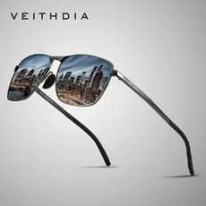 VEITHDIA Óculos De Sol Masculinos Polarizados Estilo Vintage Com Lentes UV400/Acessórios Ao Ar Livre