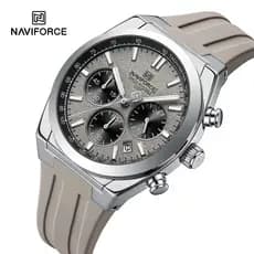 NAVIFORCE NF8080 Pulseira De Silicone Masculina Relógio Cronógrafo Multifuncional 3ATM À Prova D'água De Quartzo Luminos