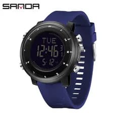 SANDA SD6378 Relógio Eletrônico Multifuncional Masculino À Prova D'água LED Para Estudantes