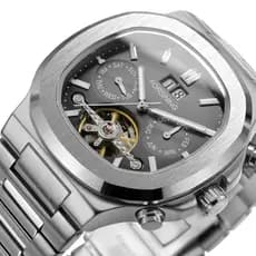 FORSINING Marcas De Luxo Relógio Masculino Multifuncional Movimento Automático Mecânico Aço Inoxidável À Prova Dwaterpro
