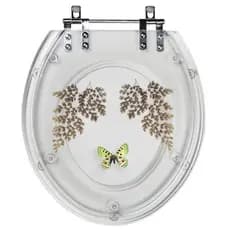 Assento Sanitário Tampa de Vaso Convencional Oval Transparente Decorado