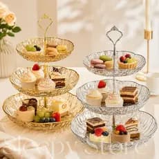 Suporte para Doces 3 Andares em Cristal Perfeito para Festa e Café da Manhã
