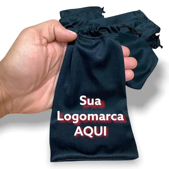 100 Saquinhos Capinhas Para Óculos de Sol Personalizado Logomarca Celular Acessórios Grau ótica