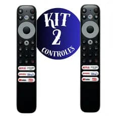 KIT Controle Remoto Para Tv Tcl Smart 4k Tecla Netflix Youtube Rc902v
