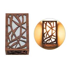 Arandela Interna De Parede Luminária Led Rústica Para Sala Banheiro Quarto Madeira Moderna 23cm