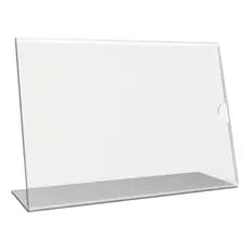 Display Acrílico Porta Folha A4 Expositor L Horizontal De Mesa Balcão
