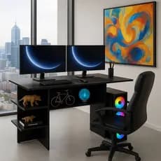 QUEIMA DE ESTOQUE Mesa Gamer Escrivaninha  Multiuso Para Notebook e Quarto