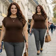 Blusa Plus Size Feminina Viscolycra Manga Japonesa Soltinha Confortável Casual