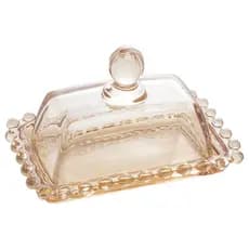 Manteigueira de Cristal Pearl Âmbar 14 x 9 x 8cm - Wolff