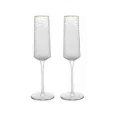 2 Taças Champagne Cristal Ecológico Fio Ouro 300ml – Lyor
