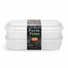 Porta Frios Plástico Transparente 2 Divisórias Presunto Queijo Mantimentos Cozinha Geladeira Frutas