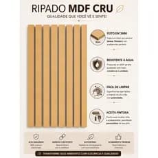 Kit de 5 até 15 Ripas Ripado Decorativo Shiplap Retangular em MDF Cru 3mm - Ripinhas Tendência 2026
