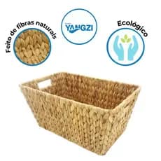 Cesta Organizadora Fibra Natural Grande - Kit com 3