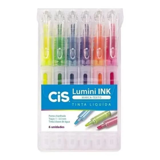 Marca Texto Lumini Ink Estojo com 6 Cores - Cis