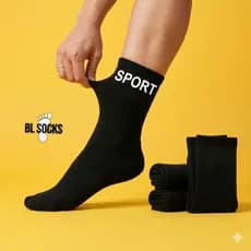 Kit 24 Pares Meias Masculinas Pretas Cano Alto Longo 100% Algodão