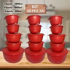 Kit Jogo De Potes Para Cozinha 15 Peças Plastico Hermetico Resistente Ideal para Armazenar Alimentos