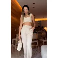 CONJUNTO DE LINHO CALÇA E TOP DE ALÇA (52)
