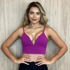 Blusa Cropped Feminino Decote em V