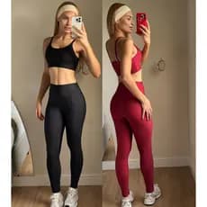 Conjunto Feminino top e calça fitness suplex Não Marca Esportiva Nadador  - 84