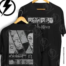 Camiseta Jujutsu Kaisen Gojo Itadori Anime Frente E Verso Blusa Camisa 100% Algodão