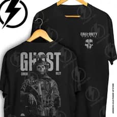 Camiseta Simon Ghost Riley Call Of Duty Mw Frente E Verso Blusa Camisa 100% Algodão