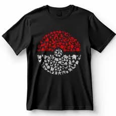 Camiseta Pokebola Formada Por Pokemons Anime Retrô Blusa Camisa 100% Algodão