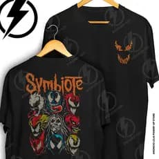 Camiseta Symbiote Venom Carnificina Frente E Verso Blusa Camisa 100% Algodão