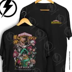 Camiseta My Hero Academia All Might Deku Plus Ultra Anime Frente E Verso Blusa Camisa 100% Algodão