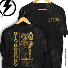 Camiseta Jojo Bizarre Adventure Dio Brando Anime Manga Frente E Verso Blusa Camisa 100% Algodão