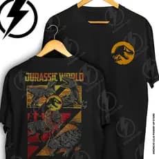 Camiseta Jurassic World Dinossauros Parque Jurássico Frente E Verso Blusa Camisa 100% Algodão