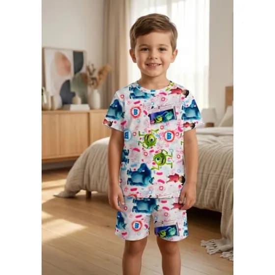 PIJAMA CAMISETA INFANTIL VERÃO tecido suede Premium confortável