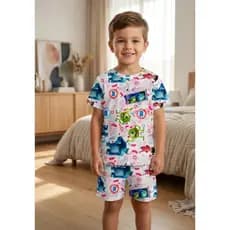 PIJAMA CAMISETA INFANTIL VERÃO tecido suede Premium confortável