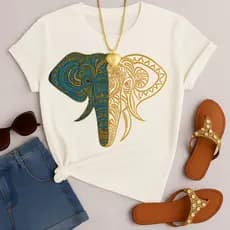 Camiseta Feminina Elefante - T-Shirt Moderna e Elegante