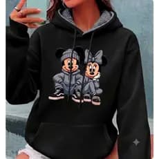Moletom Com Capuz Forrado Pelúciada Blusa De Frio Feminina Canguru