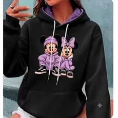 Moletom Com Capuz Forrado Pelúcia Blusa De Frio Feminina Canguru