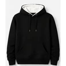 Moletom Masculino/Feminino Flanelado Peluciado Com Capuz Canguru Preto Básico Inverno