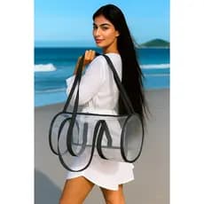 Bolsa de bale Feminina Transparente Multiuso para Treino Praia piscina