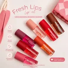 Lip Oil Ruby Rose Original - Fresh Lips - Hidratante Labial Brilho Longa duração - Maquiagem lábios macios