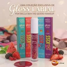 Gloss Labial Kiss Bem Me Quer - Brilho Espelhado Hidratante com Cheirinho de Frutas