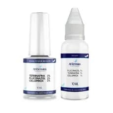 KIT 2 - 1 Solução 10 ML + 1 Esmalte 10 ML - Ciclopirox, Terbinafina, Fluconazol