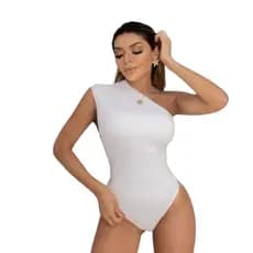 Body Feminino Bori Ombro Look Praia Roupa Feminina Listrado Bojo Costa Nua Maiô