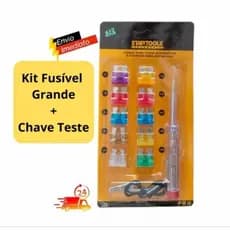 kit Chave de teste C/10 Fusíveis e 1 Cabo