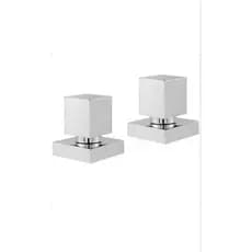 acabamento registro quadrado 1/3 3/4 padrão deca luxo cromado prateado 100% metal 2 unidades